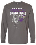 Long Sleeve Midway Vikings Net Charcoal