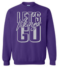 Crew Neck Purple Lets Go Vikings Stacked