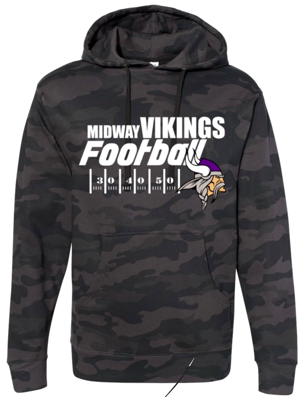 Hoodie Black Camo Yard Line Viking