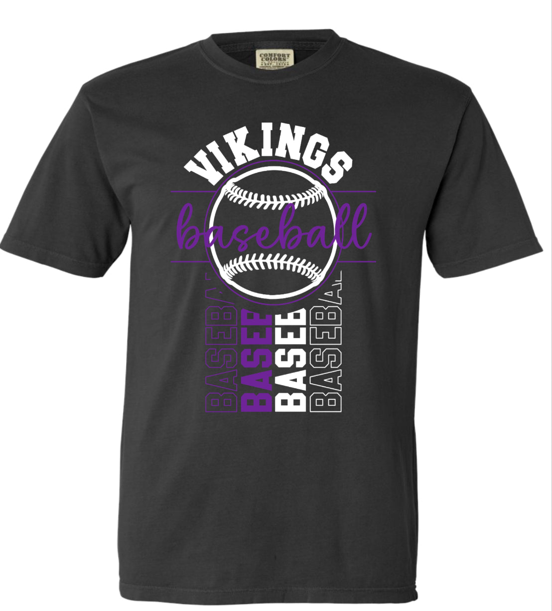 T-Shirt Comfort Color Graphite Viking BB Vert Badge 9