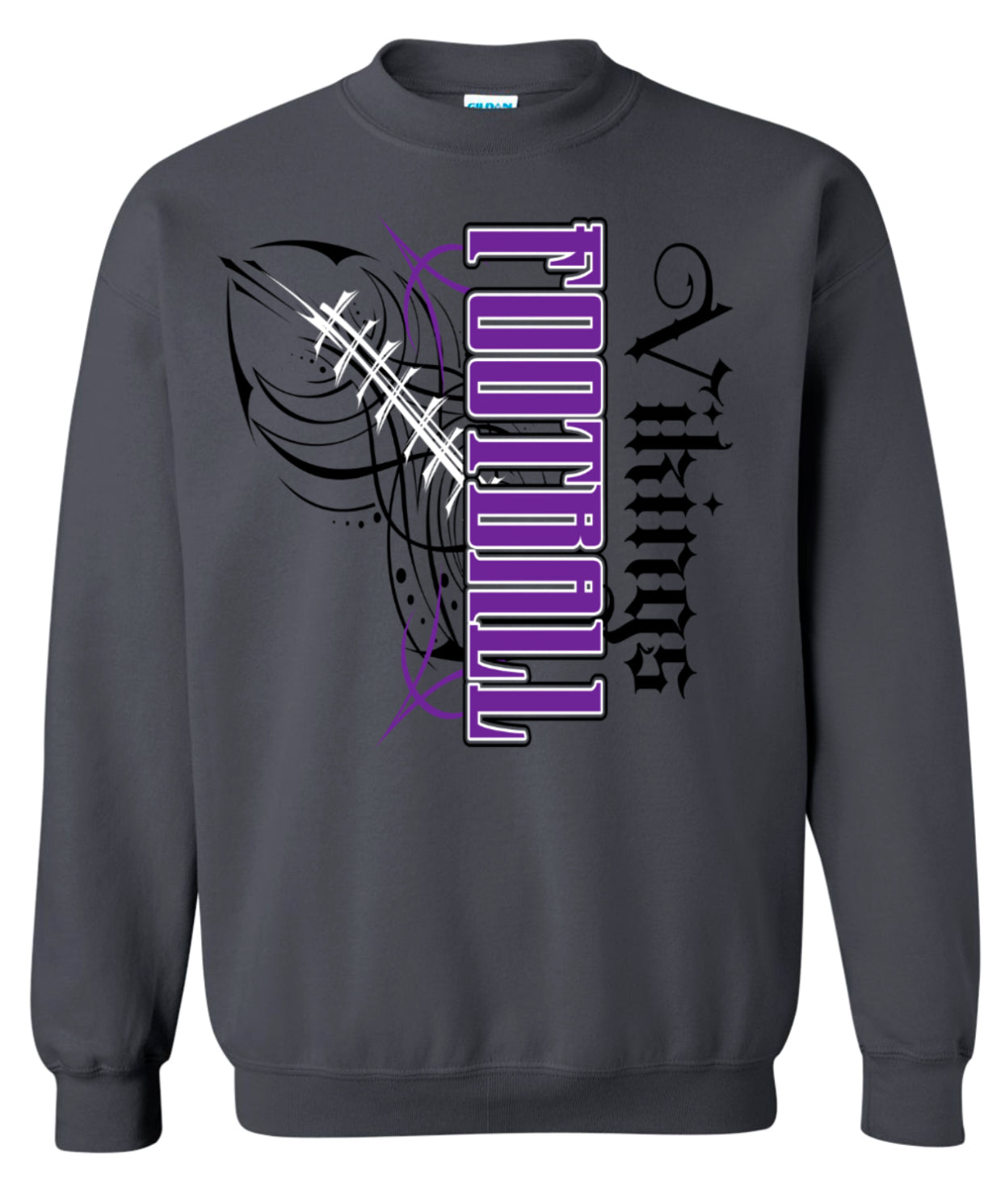 Crew Neck Charcoal Viking Pinstripe