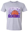 T-Shirt Vikings Grunge Basketball Sport Grey