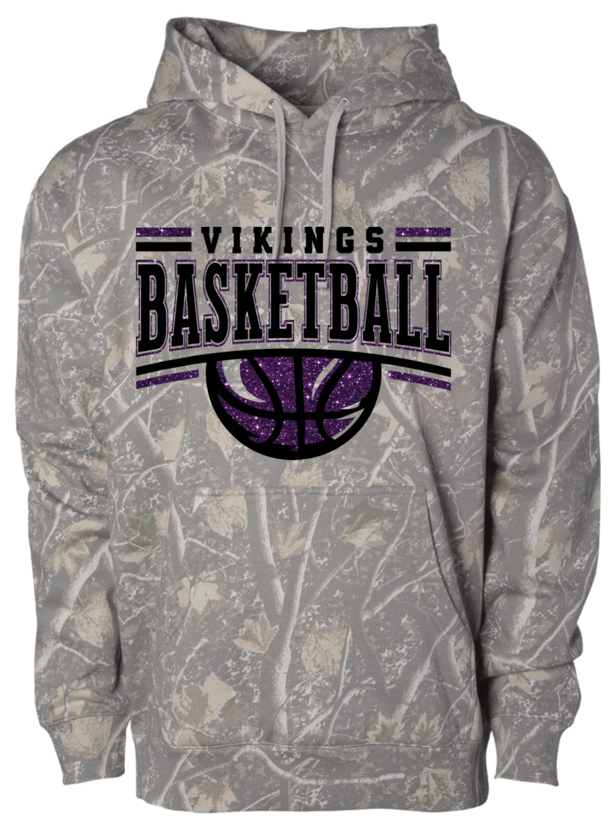Hoodie Viking Basketball Glitter Deadwood Camo