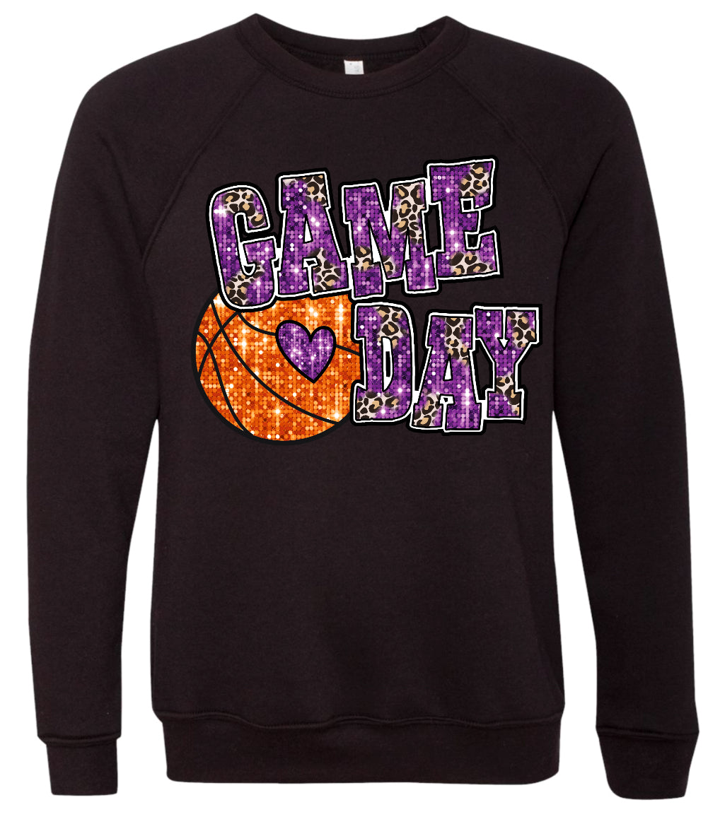 Crew Neck Game Day Faux Glitter 13