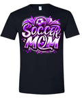 T-Shirt Black Soccer Mom Airbrush 7