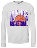 Crew Neck Viking Grunge Basketball Ash Grey