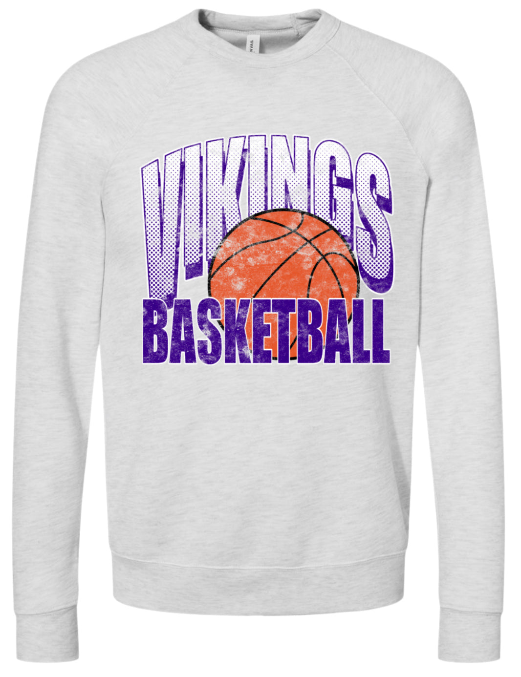 Crew Neck Viking Grunge Basketball Ash Grey