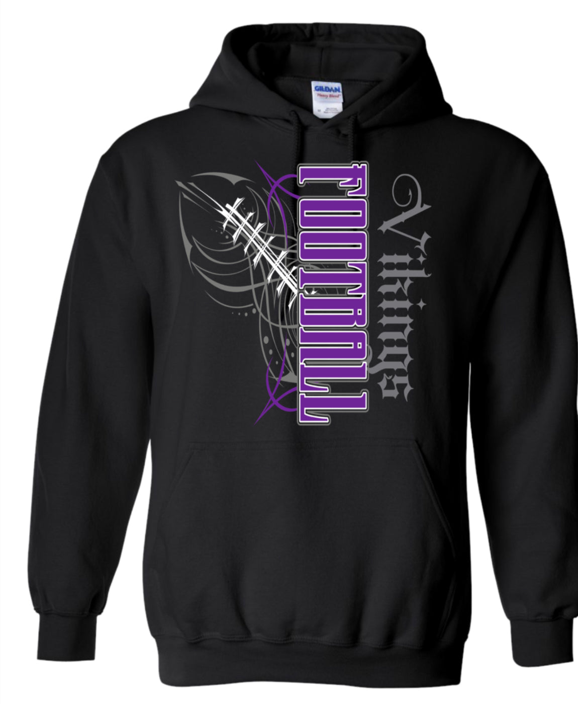 Hoodie Black Viking Pinstripe