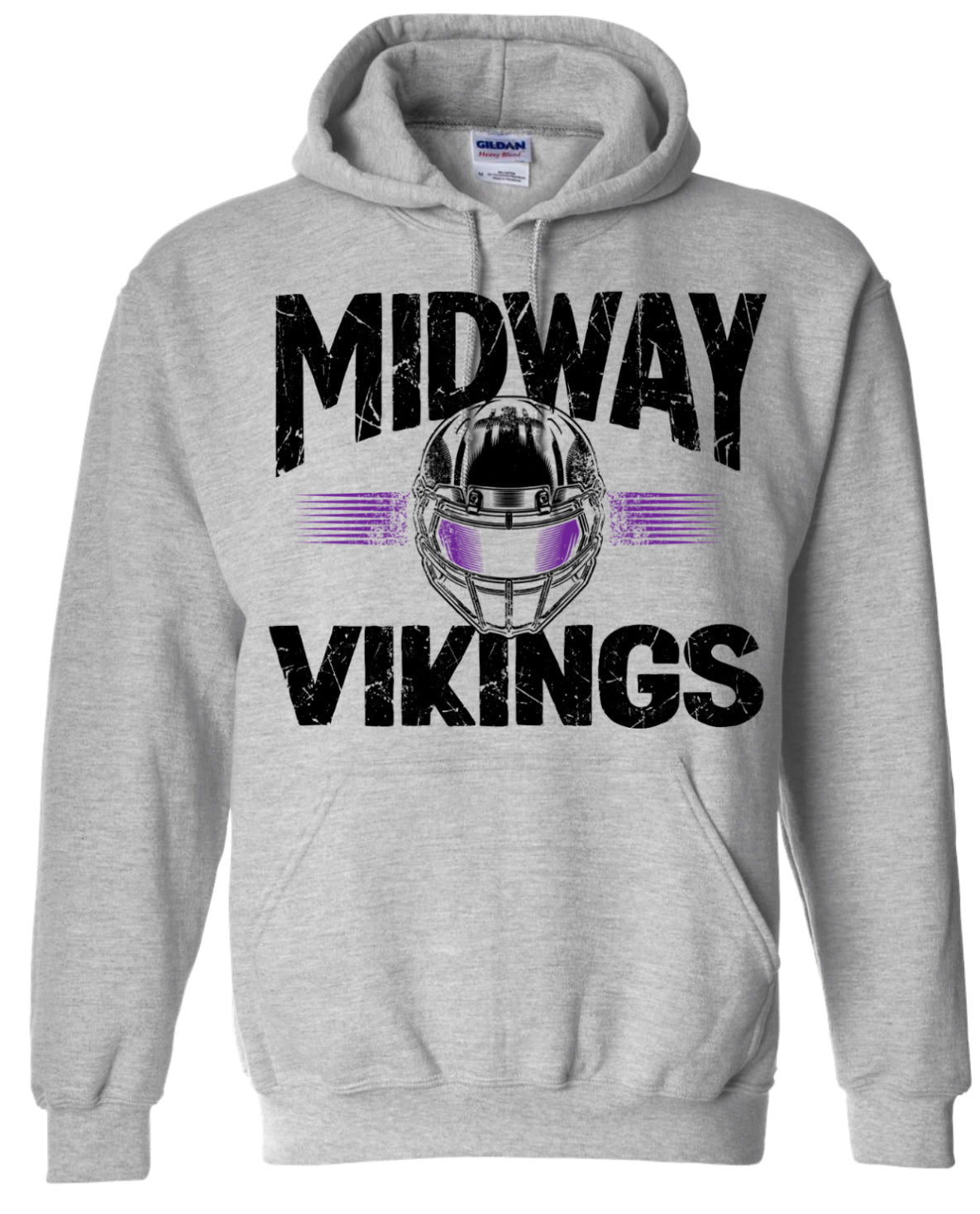 Hoodie Sport Grey Helmet Stripe