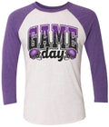 Long Sleeve 3/4 sleeve purple/black fade Game Day