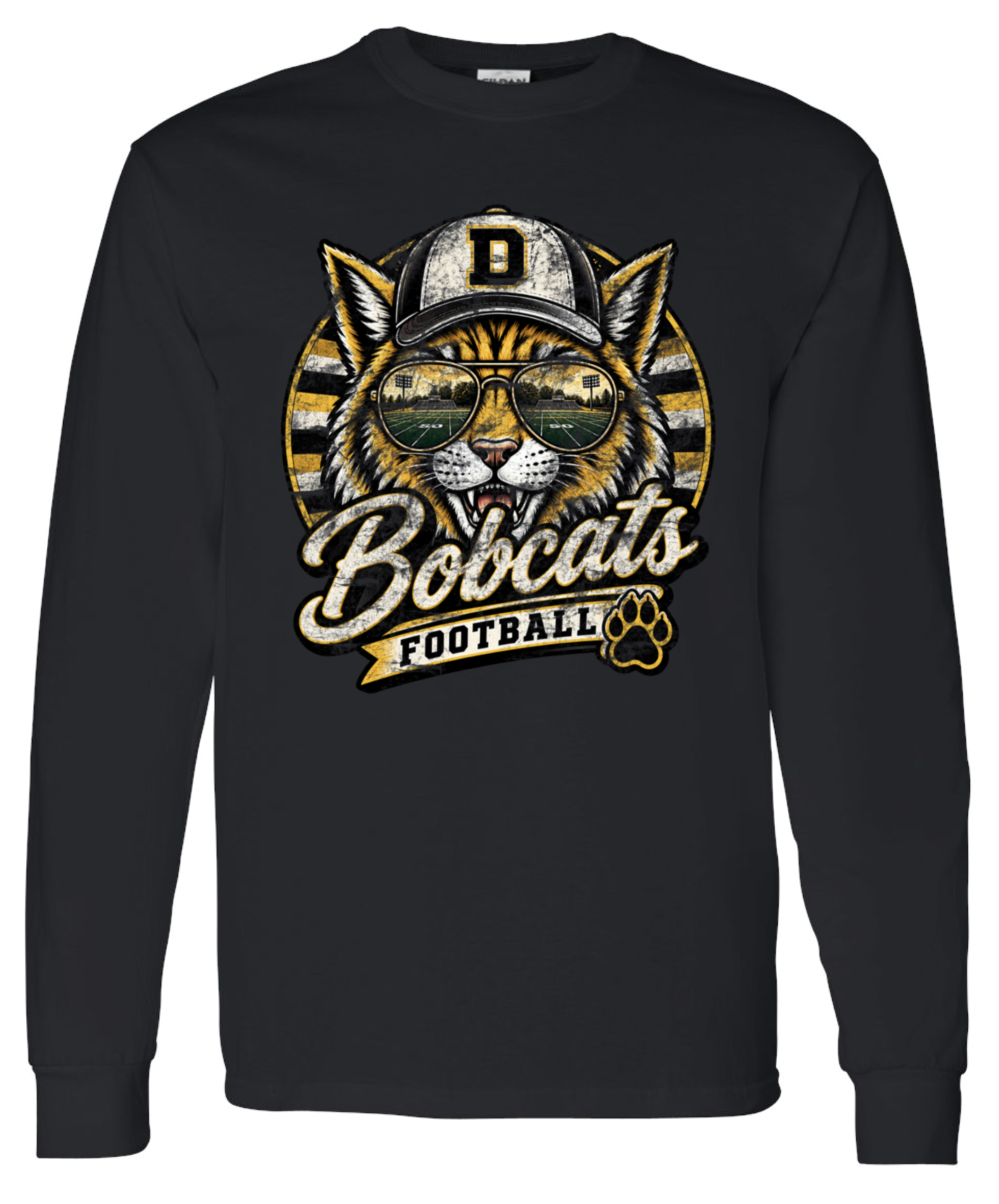 Long Sleeve - Black - Retro Cat